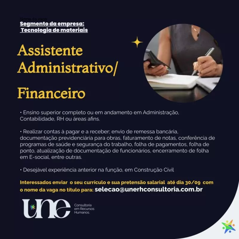 Vaga Para Assistente Administrativo Portal Vagas