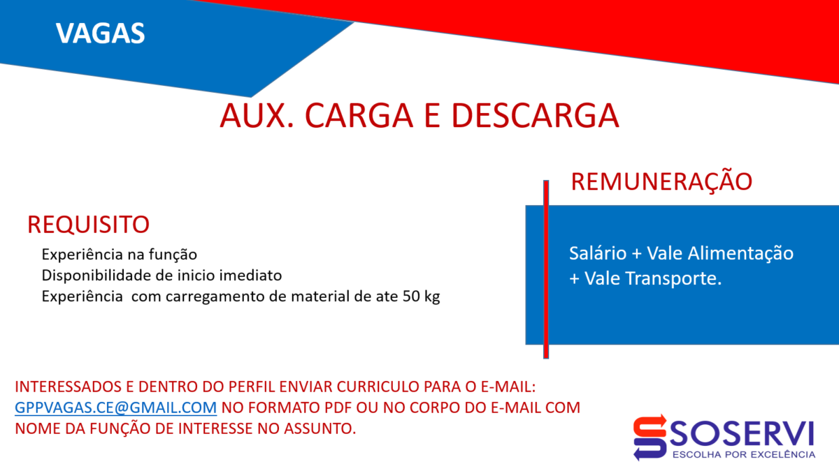 Auxiliar de Carga e Descarga Portal Vagas