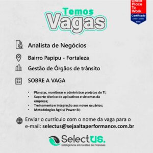 Vaga para Analista de Negocios