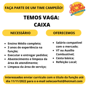 Vaga de Emprego para Caixa