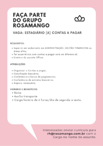 Vaga de Estágio de contas a pagar