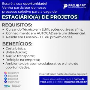 Vaga de Estágio em Projetos