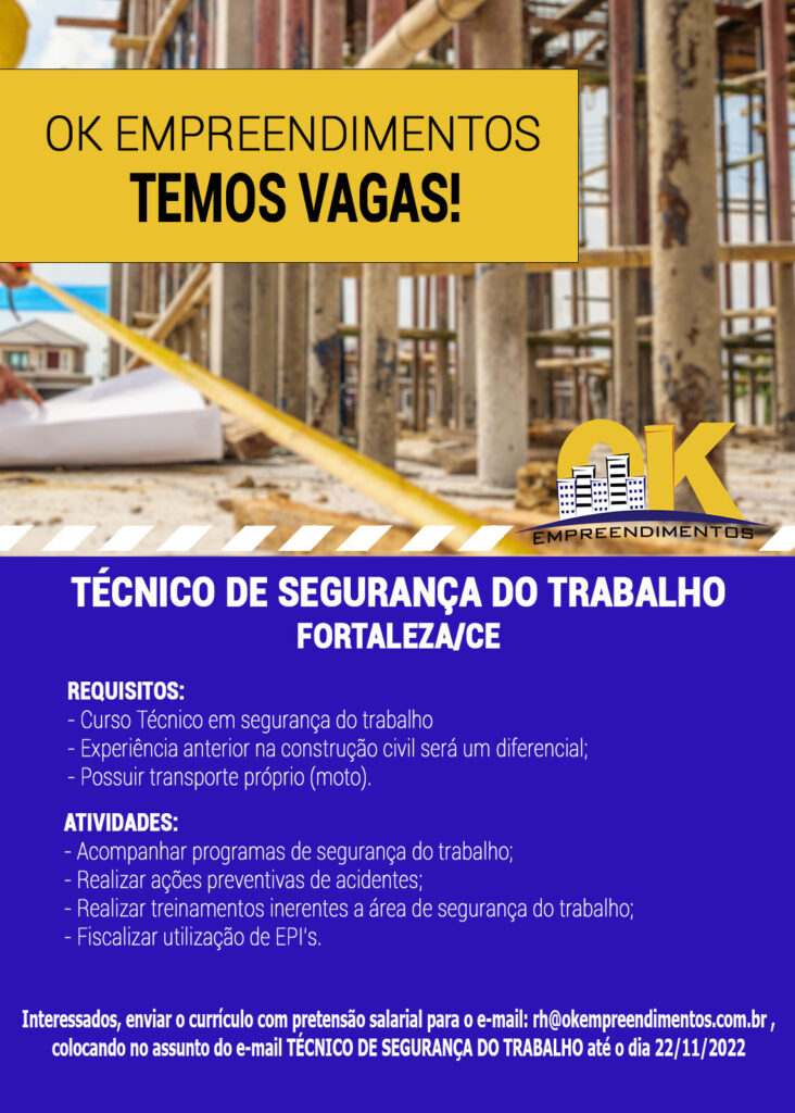 Vaga Para Tecnico De Segurança Do Trabalho Portal Vagas 8535