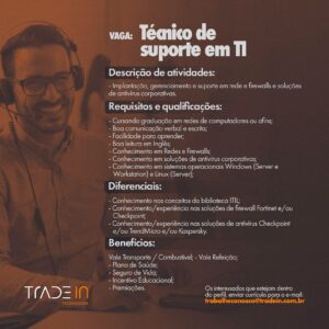 Vaga para Tecnico Suporte de TI
