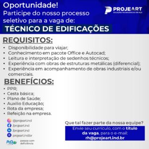 Vaga para Técnico de Edificações