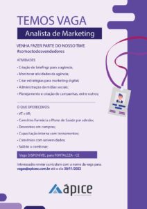 Vaga para Analista de Marketing