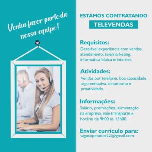 Vaga para Televendas