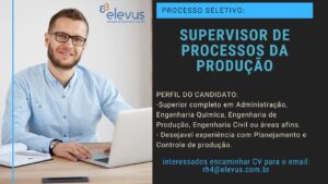 Vaga para Supervisor de Produção