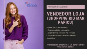 Vaga para vendedor de loja