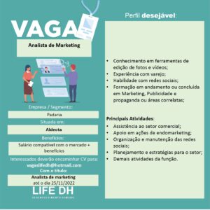 Vaga para Analista de Marketing