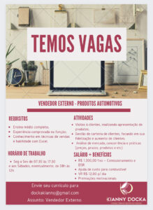 Vaga para Vendedor Externo