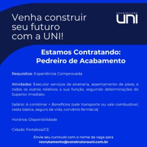 Vaga para Pedreiro