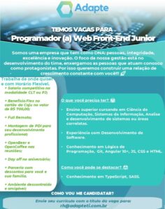 Vaga para Programador (a) Web Front-End Junior