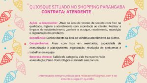 Vaga de emprego para Atendente