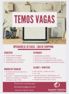 Vaga para Operador de Caixa
