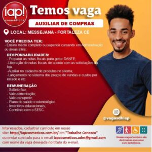 Vaga para Auxiliar de Compras