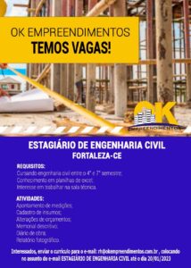 Vaga de Estagio em Engenharia Civil