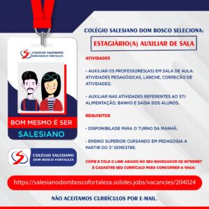 Vaga para Auxiliar de Sala