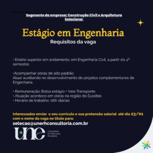 Vaga de Estágio em Engenharia