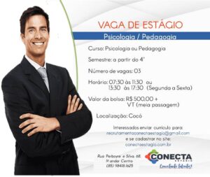 Vaga de Estágio em Psicologia ou Pedagogia