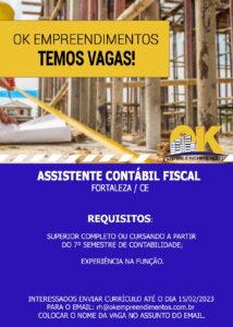 Vaga para Assistente Contábil