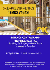 Vaga para Profissionais PCD