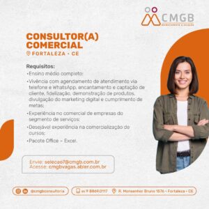 Vaga para Consultor Comercial