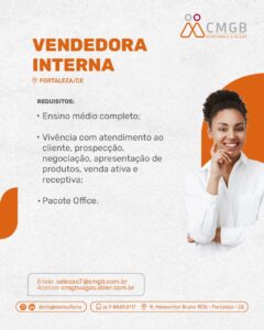 Vaga para Vendedora Interna