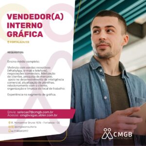 Vaga para vendedor interno grafica