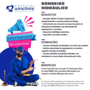 Vaga para Bombeiro Hidraulico