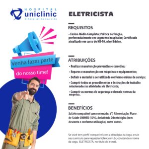 Vaga para Eletricista