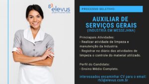 Vaga para Auxiliar de Serviços Gerais