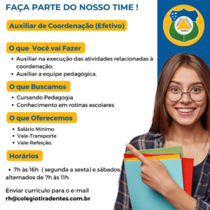 Vaga para de Auxiliar de Coordenação