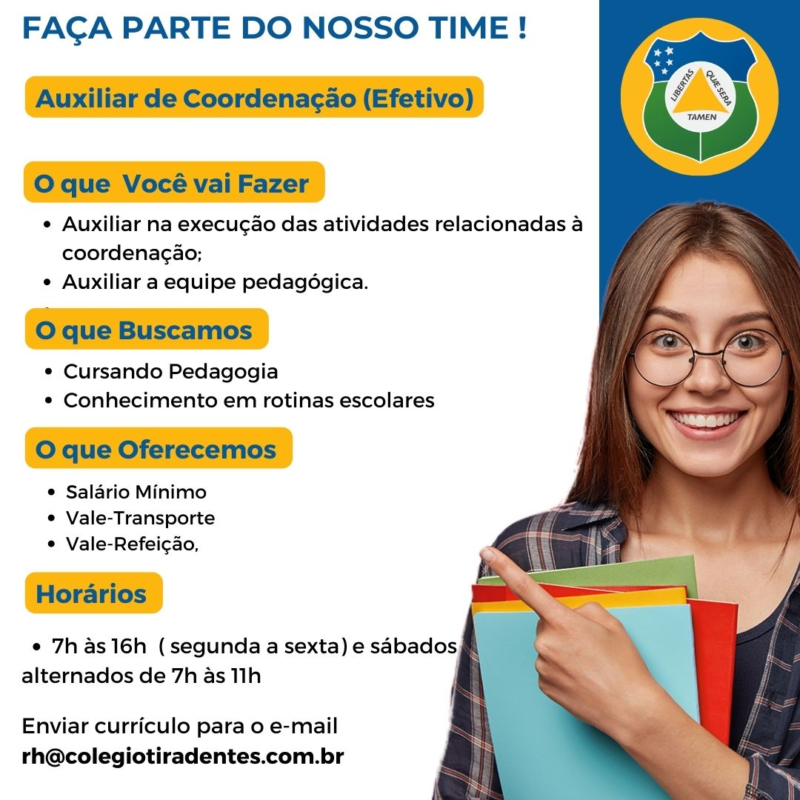 Vaga para de Auxiliar de Coordenação Portal Vagas