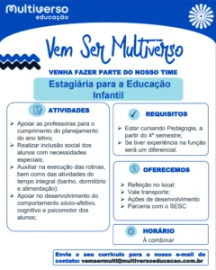 Vaga de Estágio em Educação Infantil