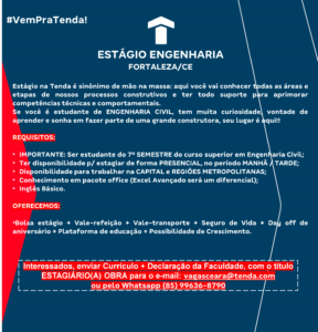 Vaga de Estagio em Engenharia