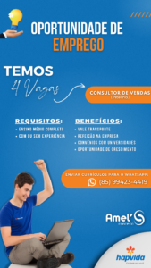 Vaga Consultor de Vendas Interno