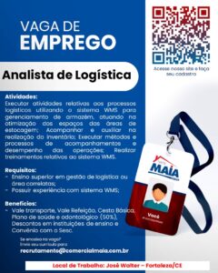 Vaga para Analista de Logistica