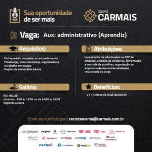 Vaga para Auxiliar Adminstrativo (Aprendiz)