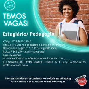 Vaga de Estágio em Pedagogia