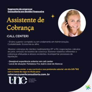 Vaga para Assistente de Cobrança