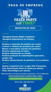 Vaga para Repositor de frios