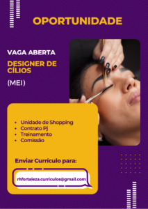Vaga para Designer de Cilios