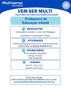 Vaga para Professora Educação Infantil