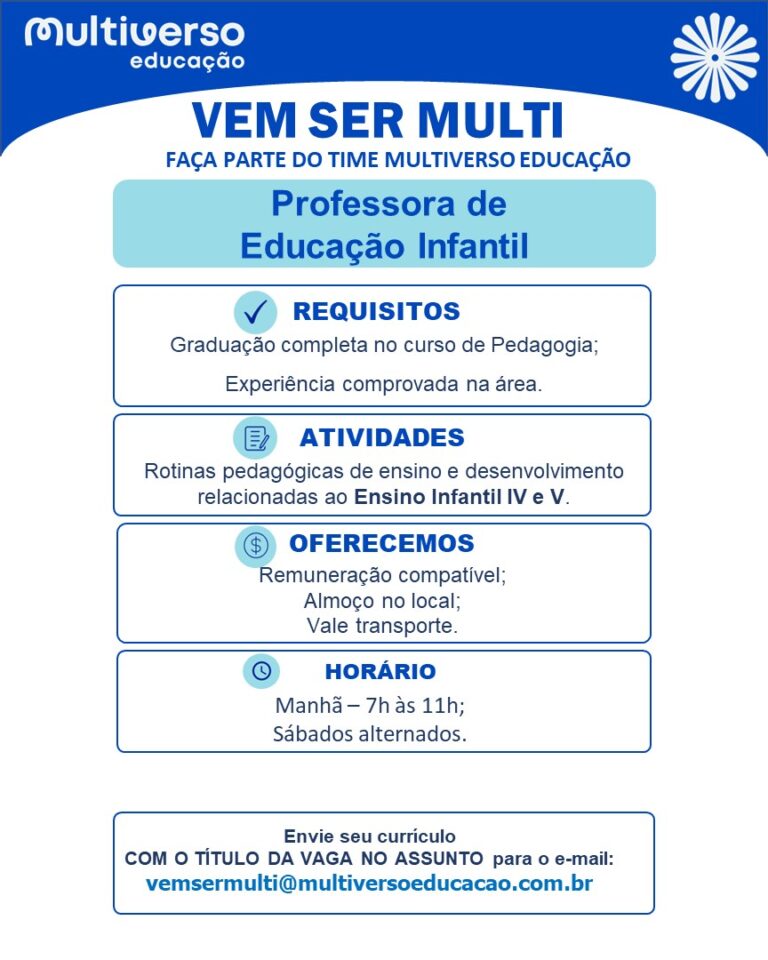 Vaga para Professora Educação Infantil - Portal Vagas