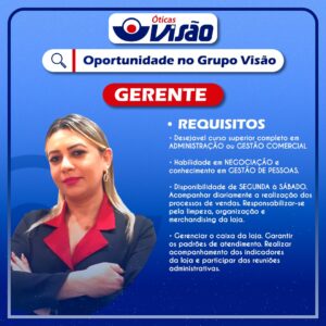 Vaga para Gerente de Loja