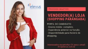 Vaga para Vendedor de Loja de Shopping
