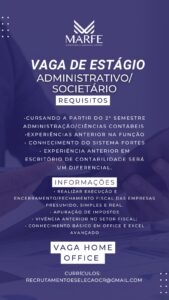 Vaga para Adminstrativo Societário