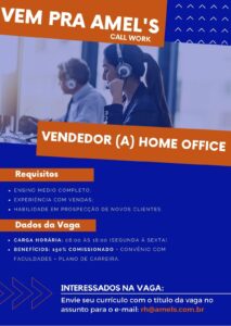 Vaga para Vendedor Home Office
