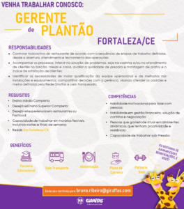 Vaga para Gerente de Plantão